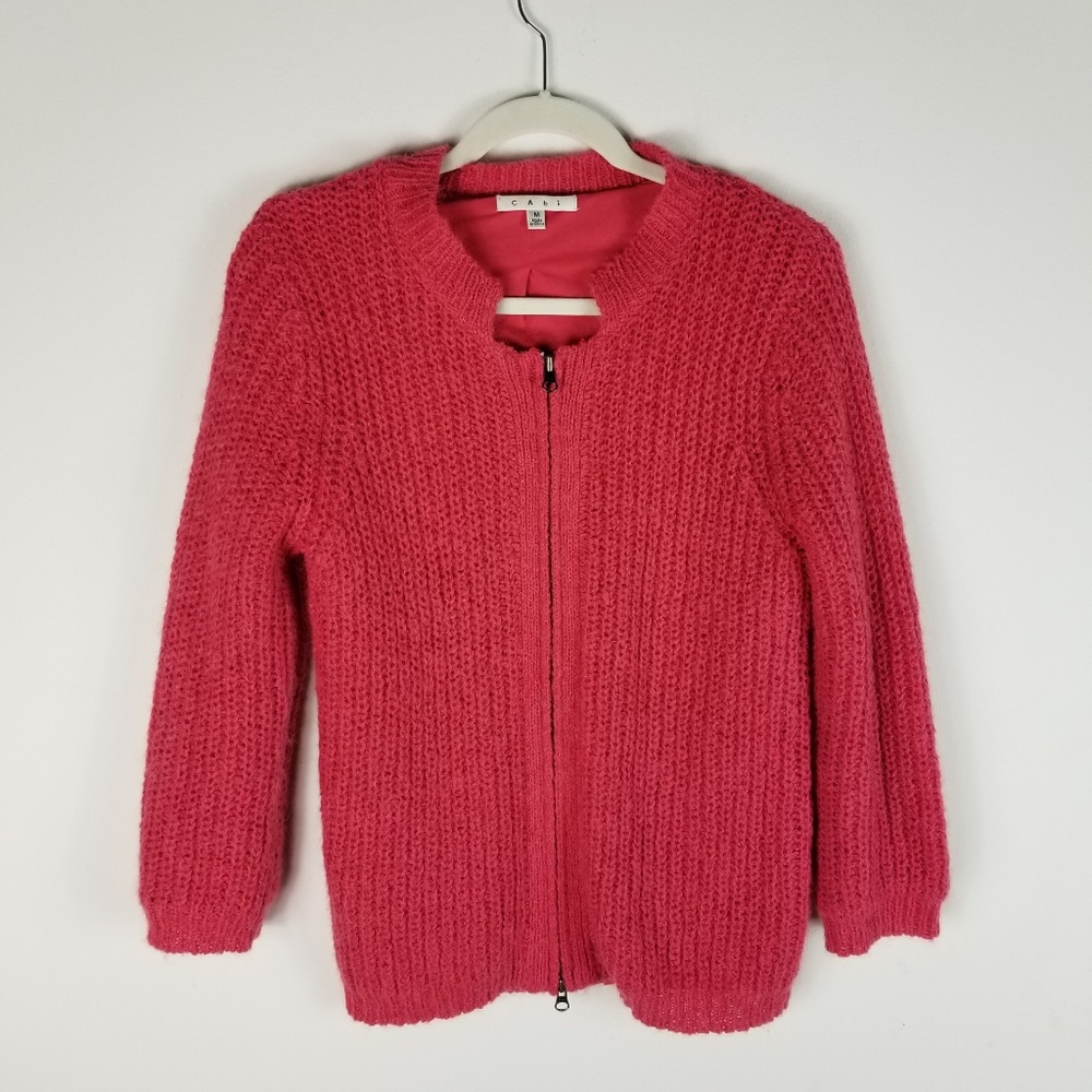 CAbi Full Zip Sweater Jacket Style 620 Salmon